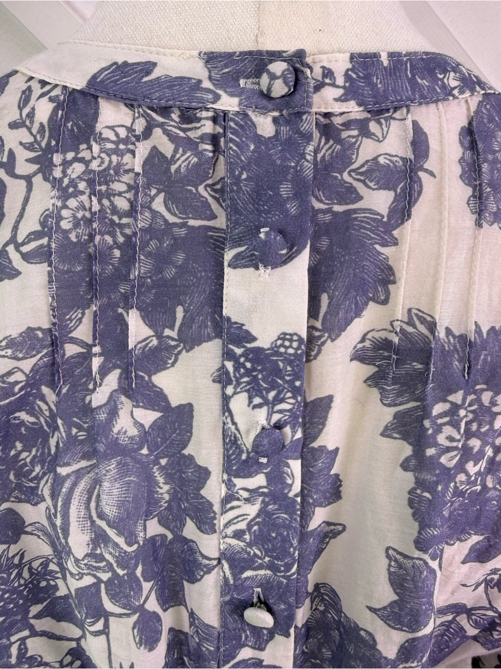 LoveShackFancy Lorelei Ruffle Floral Silk Blend Mini Dress Blue White Size 8 - Picture 10 of 16